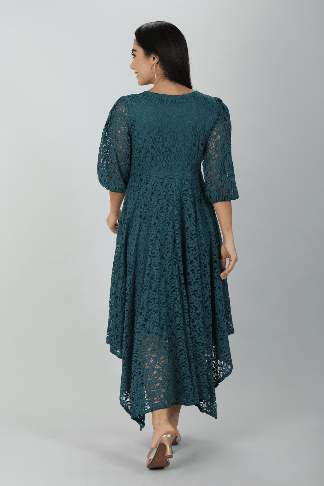 Blue Net Laced Dress
