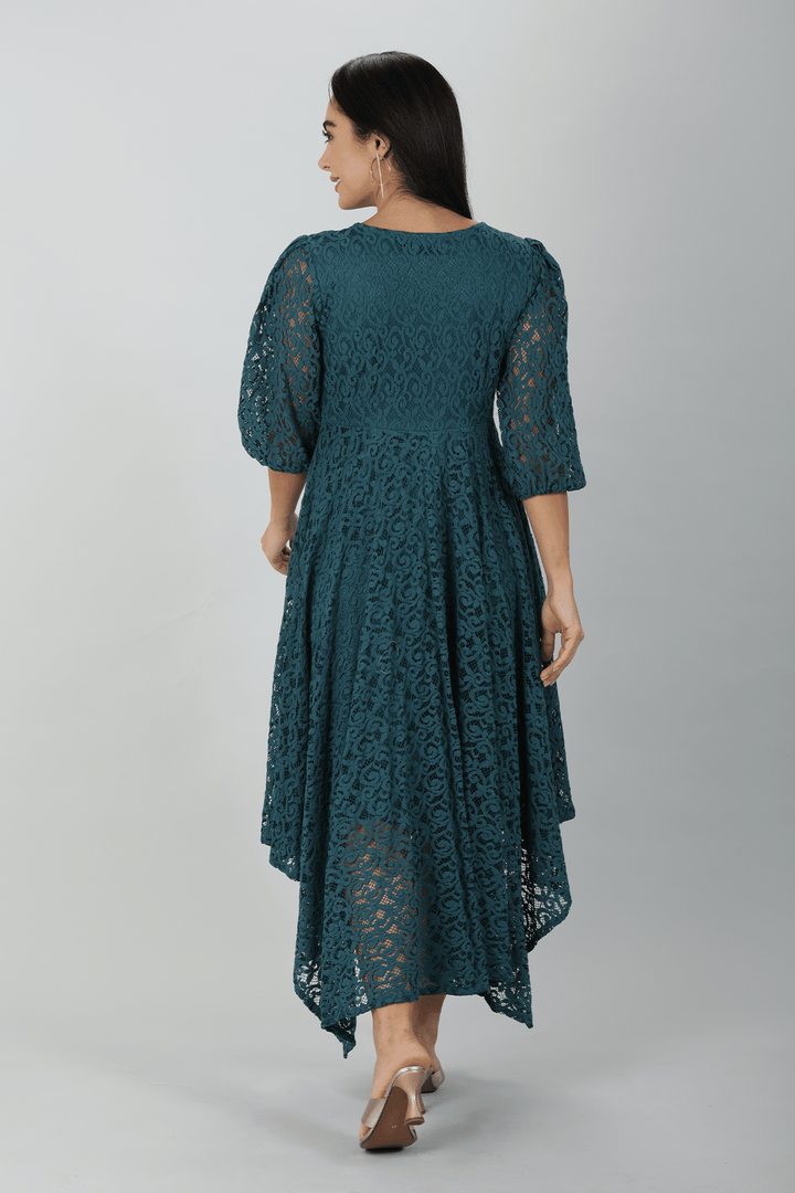 Blue Net Laced Dress
