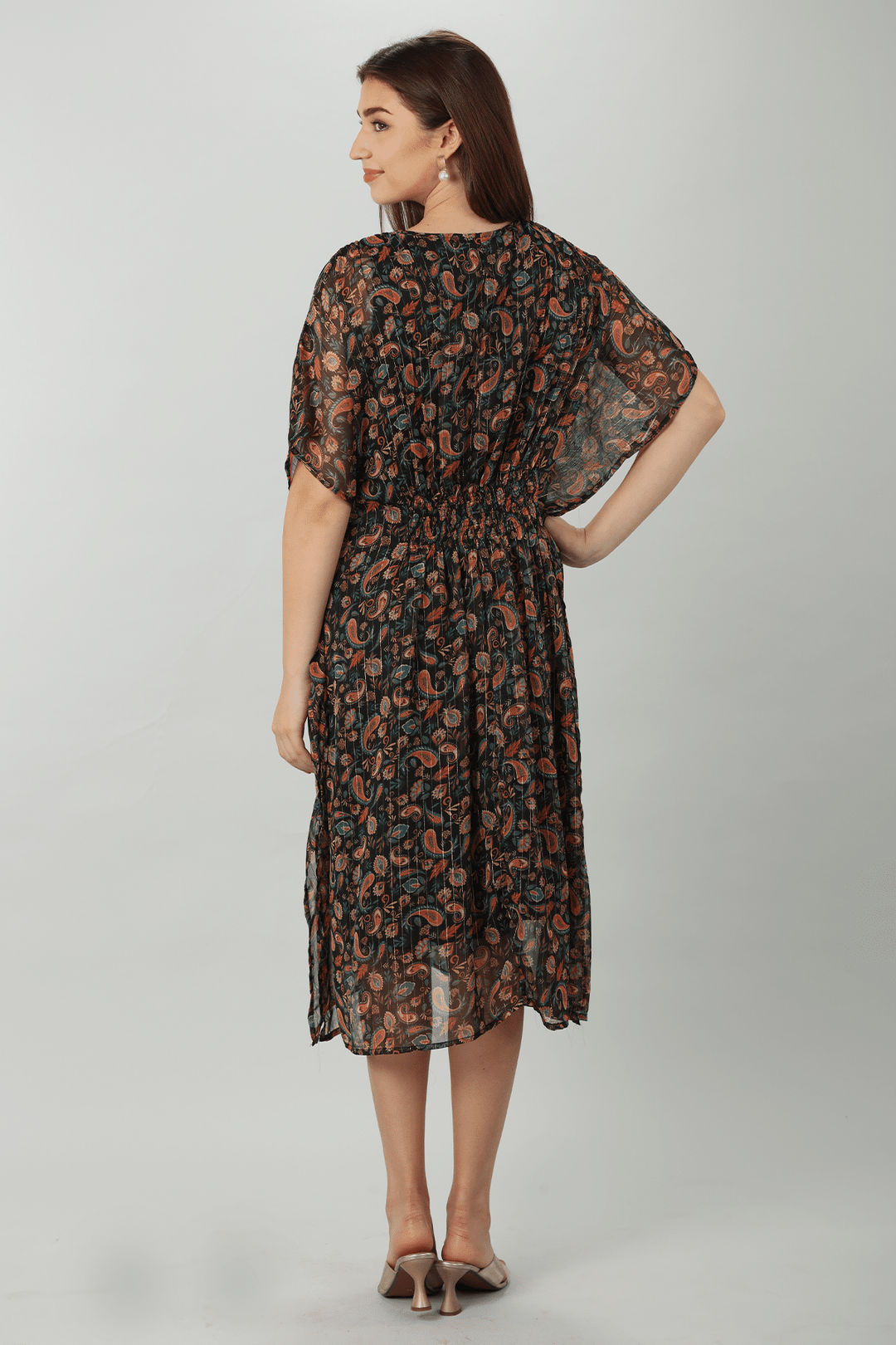 Brown Printed Kaftan