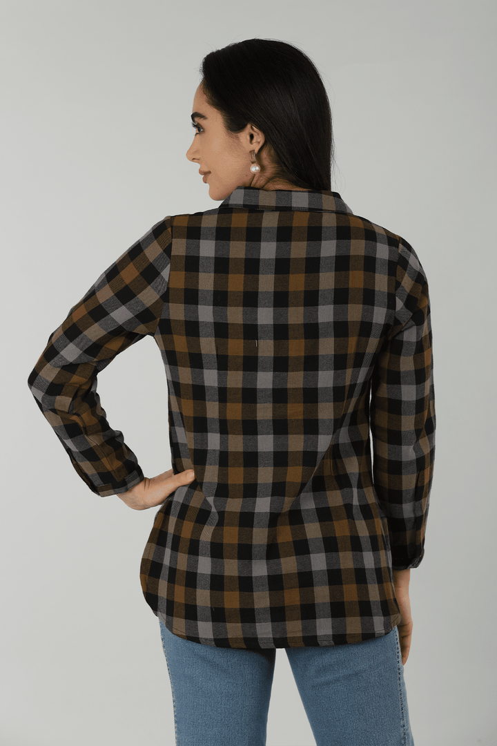 Brown Checkered Woolen Shirt