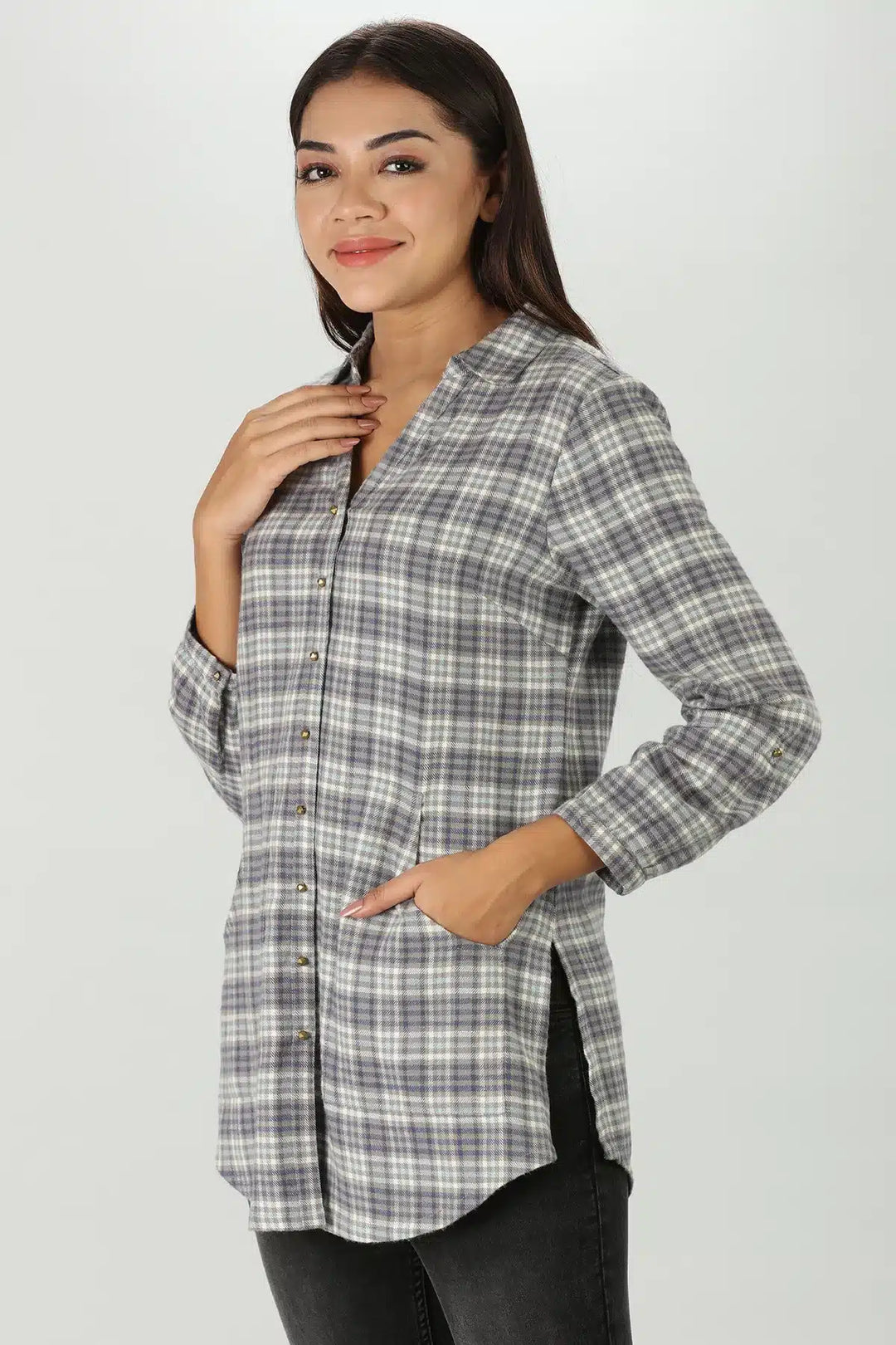 Grey Plaid Shirt