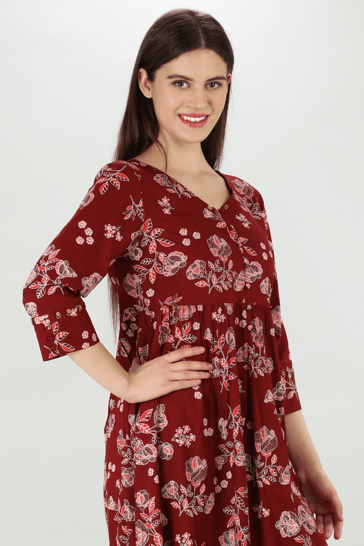 Rayon V-Neck Kurti