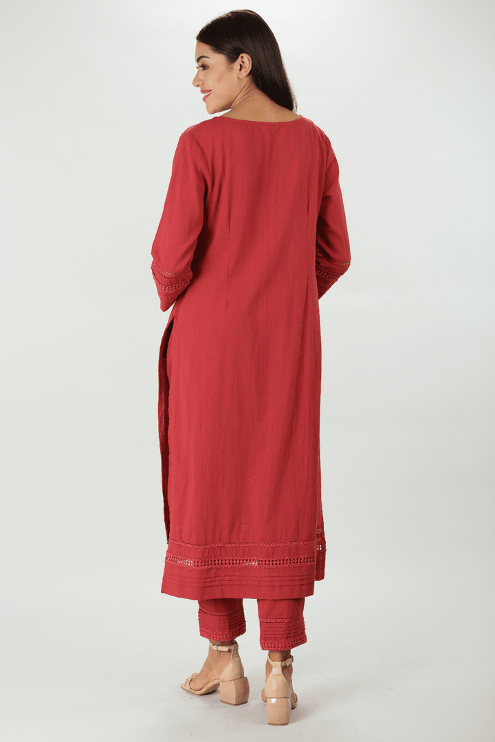 Maroon Crepe Kurti