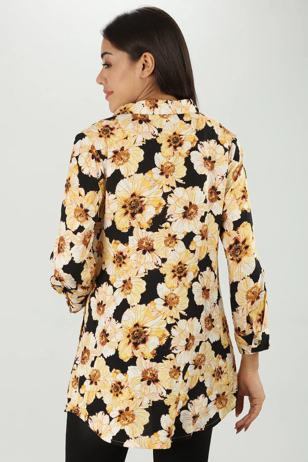 Yellow Floral Printed Shirt