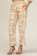 Beige Rayon Co-Ord Pant