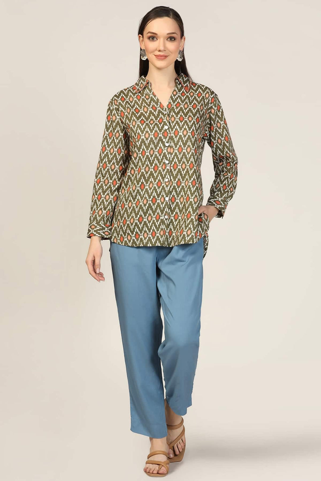 Blue Modal Palazzo Trousers