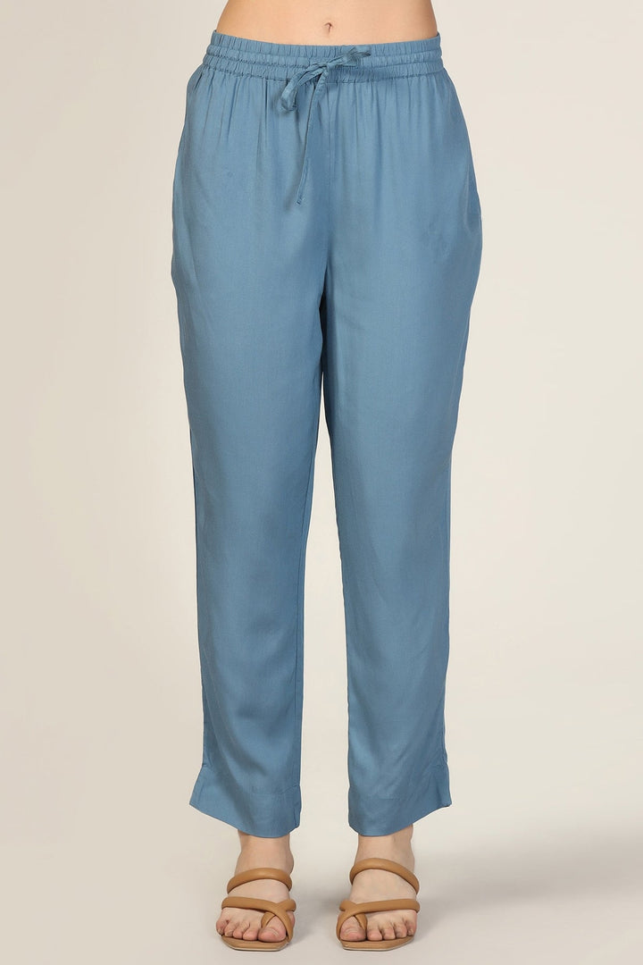 Blue Modal Palazzo Trousers