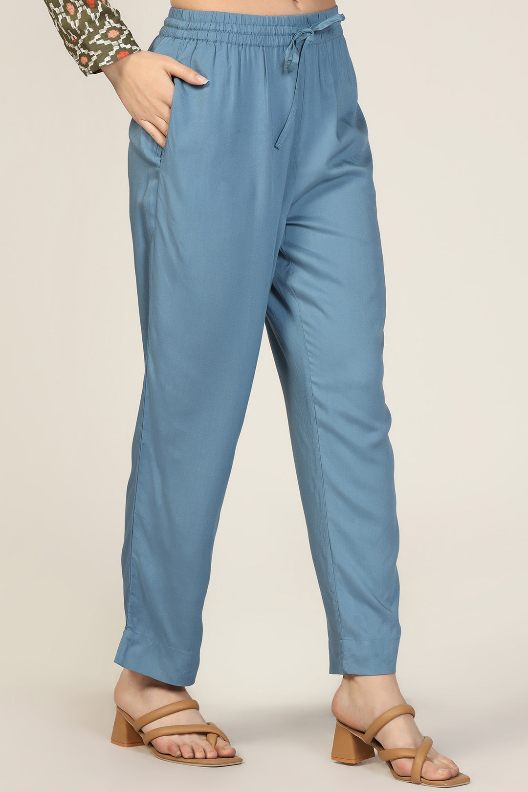 Blue Modal Palazzo Trousers
