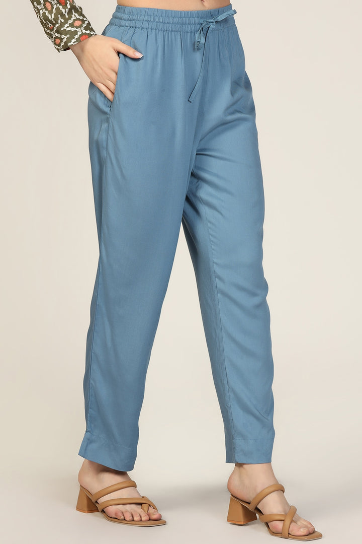 Blue Modal Palazzo Trousers