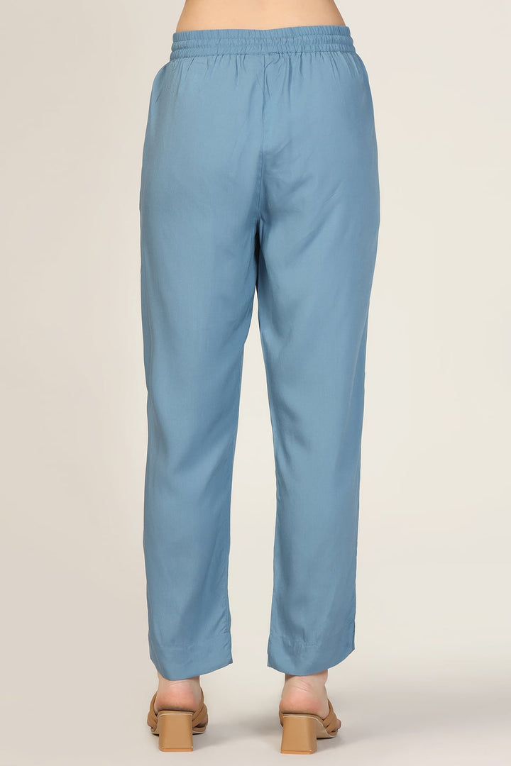 Blue Modal Palazzo Trousers