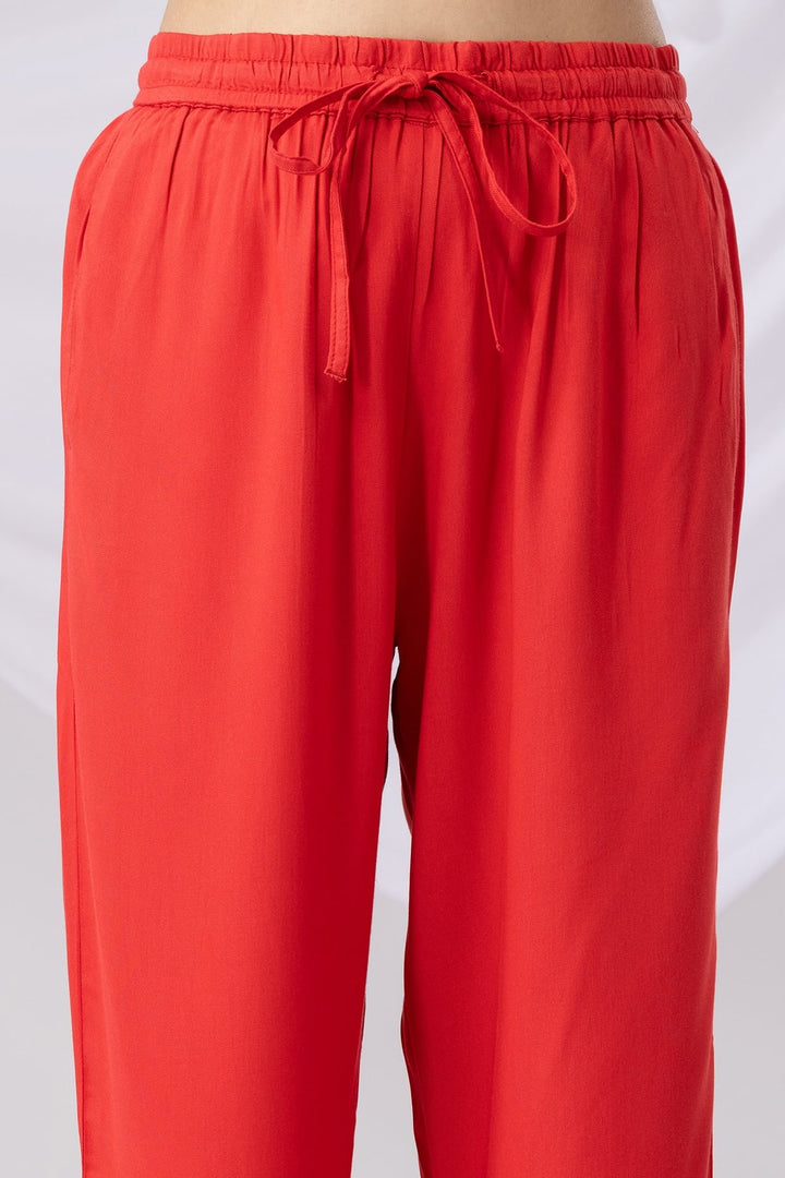 Solid Coral Tencel Twill Palazzo