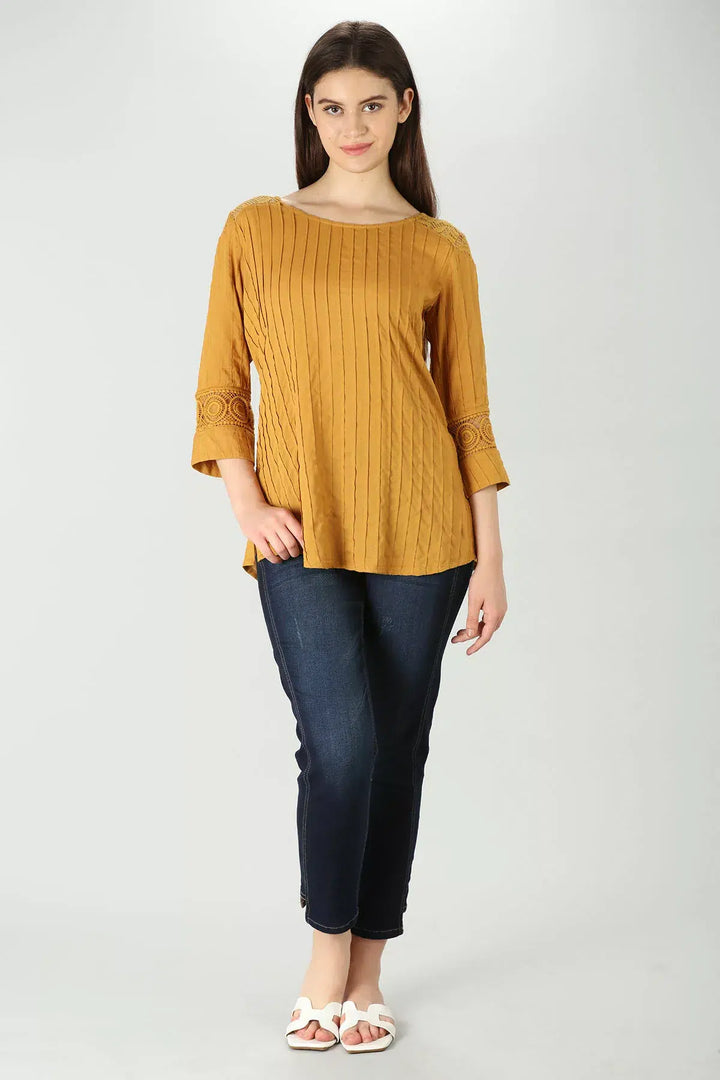 Pintuck rayon Top