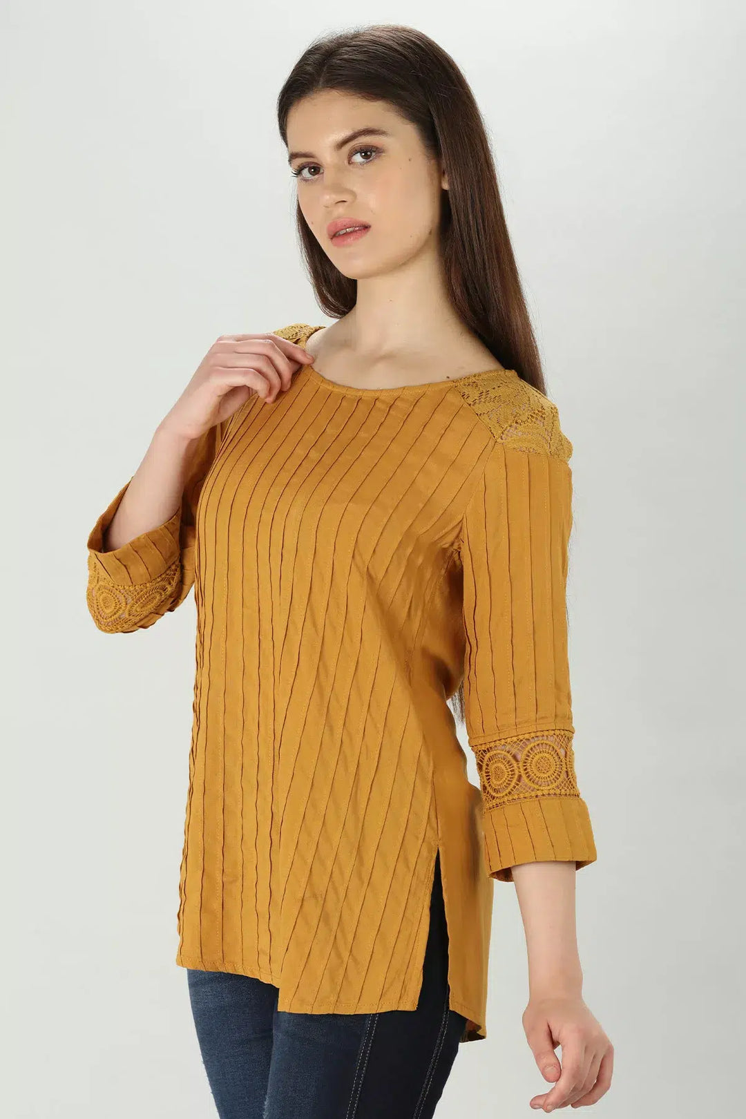 Pintuck rayon Top