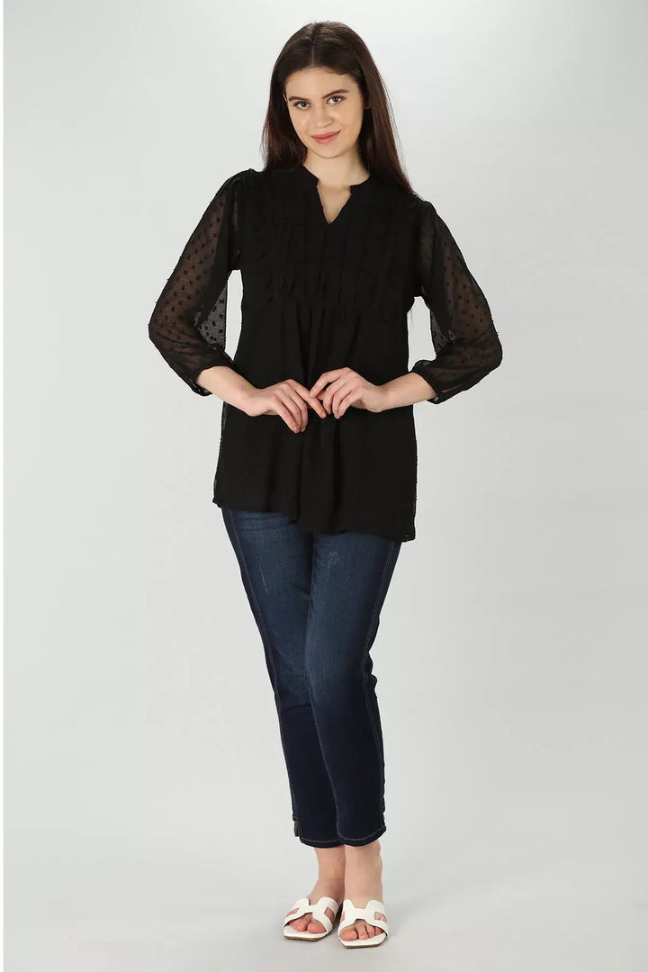 Black Chiffon Top