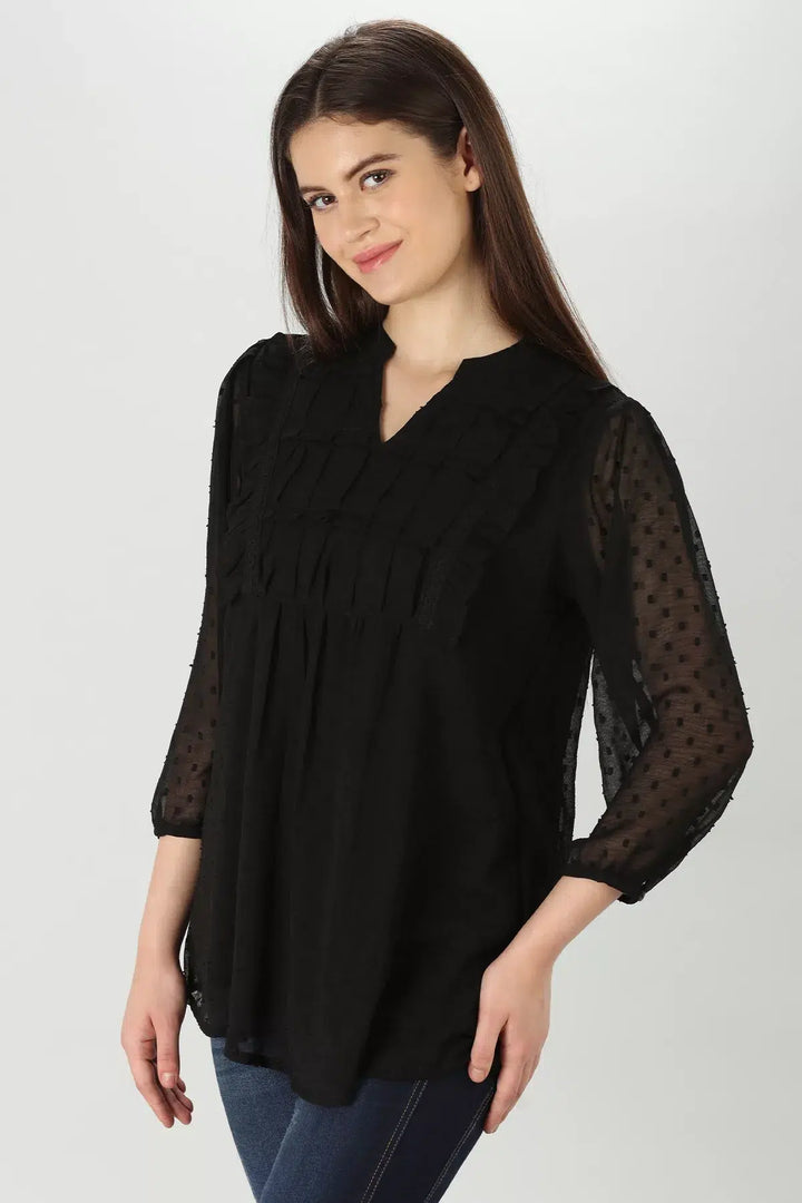 Black Chiffon Top