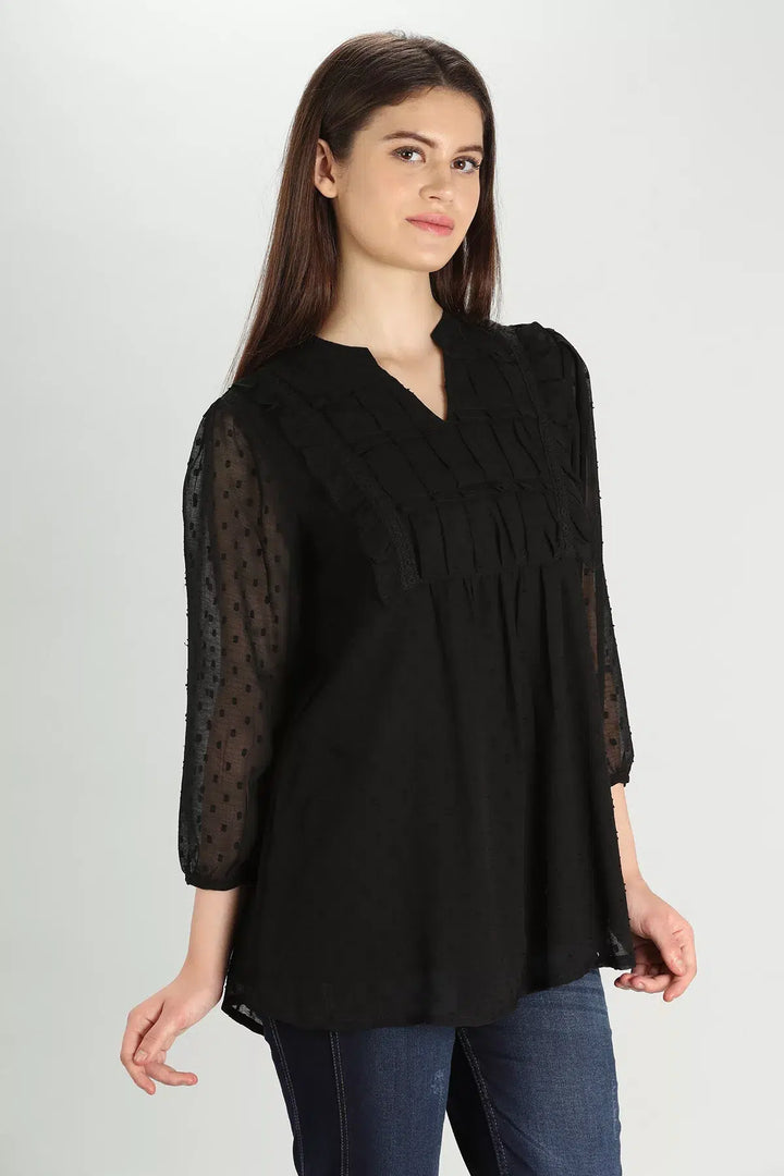 Black Chiffon Top