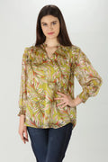 Olive Green Floral Top