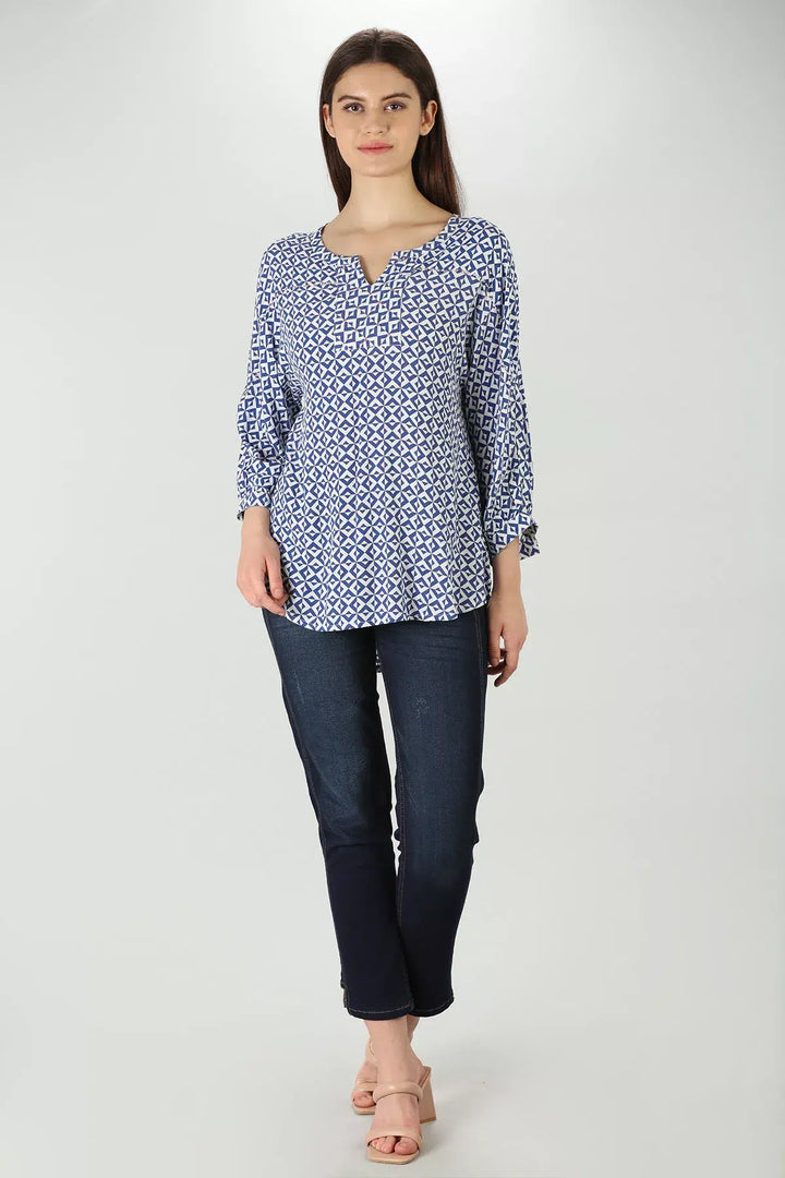 Blue vertex Viscose Top