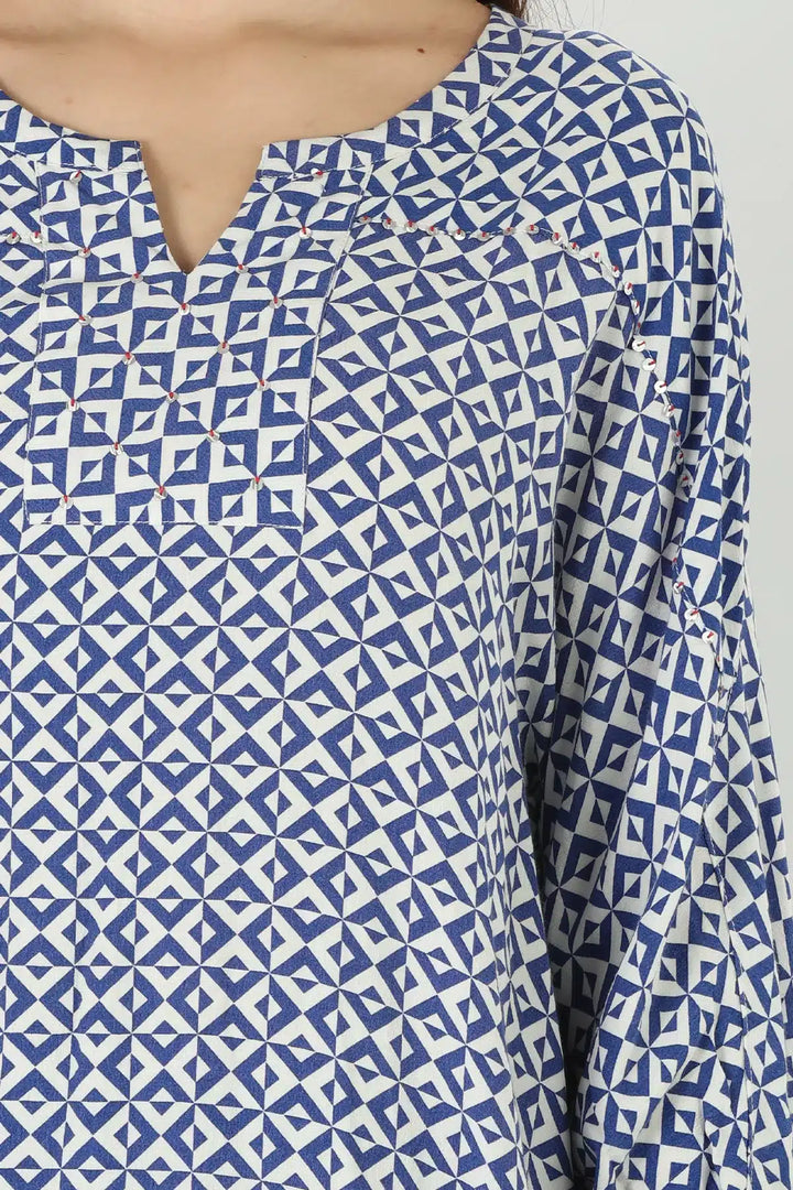 Blue vertex Viscose Top