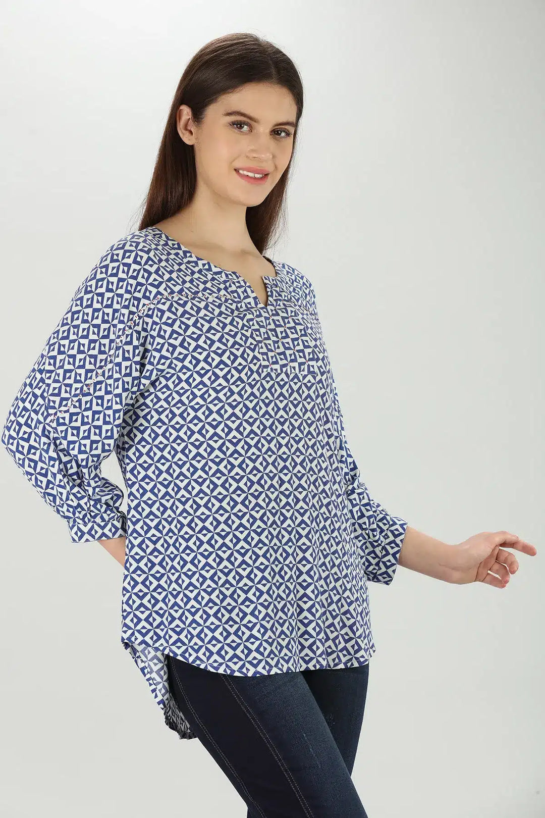 Blue vertex Viscose Top