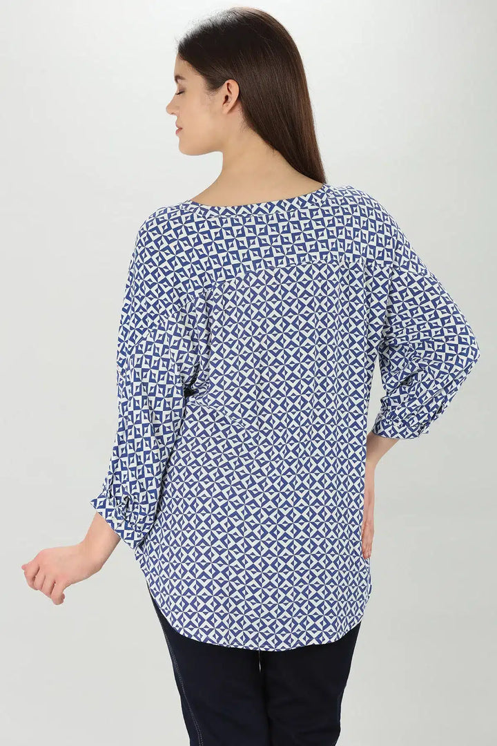Blue vertex Viscose Top