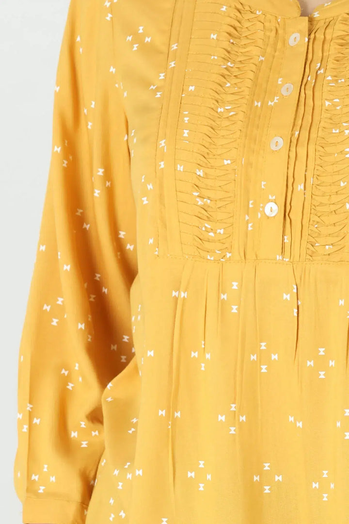 Pintuck Yellow Top