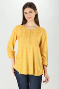 Pintuck Yellow Top