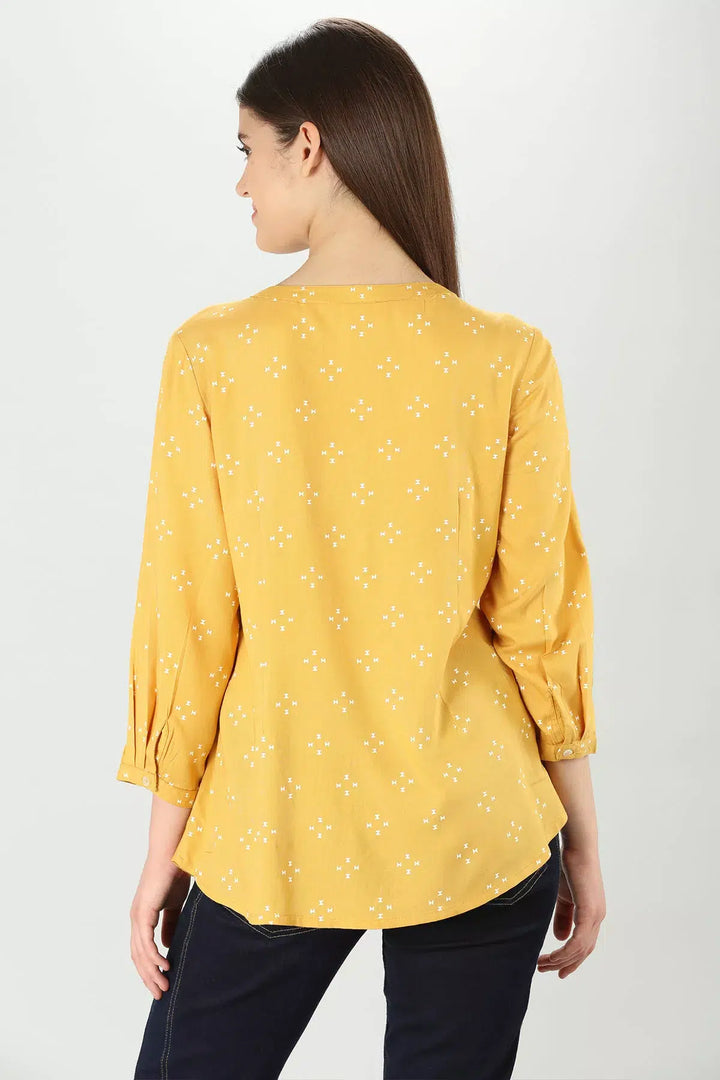 Pintuck Yellow Top