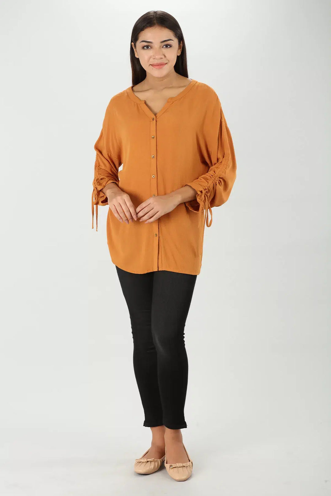 Orange Viscose Top