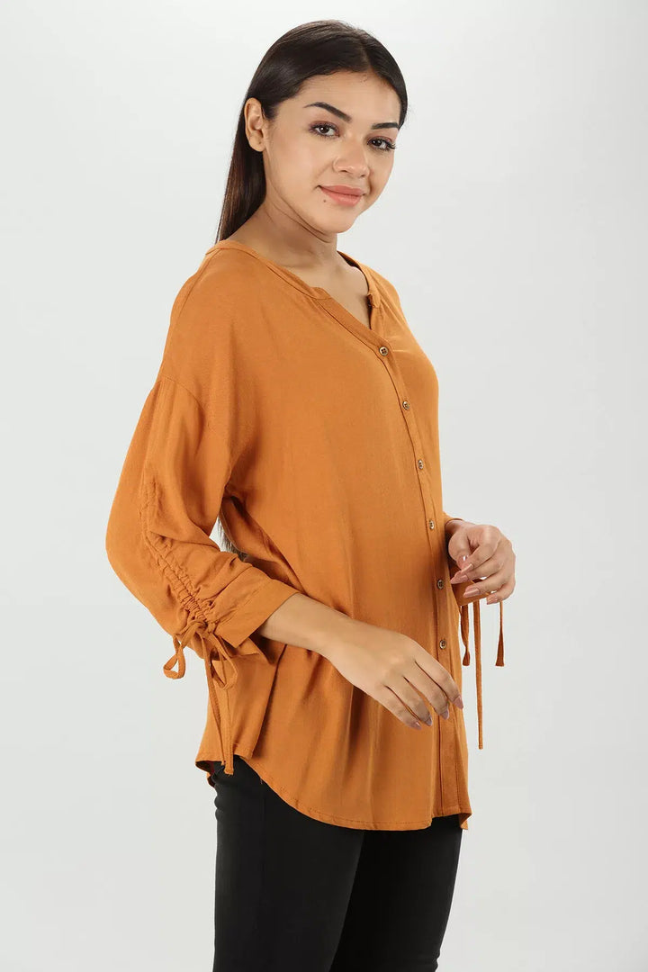 Orange Viscose Top