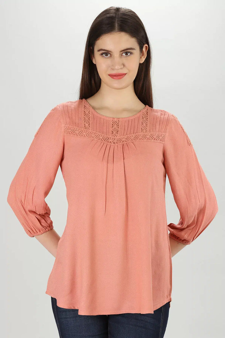 Rosy Viscose Moss Top