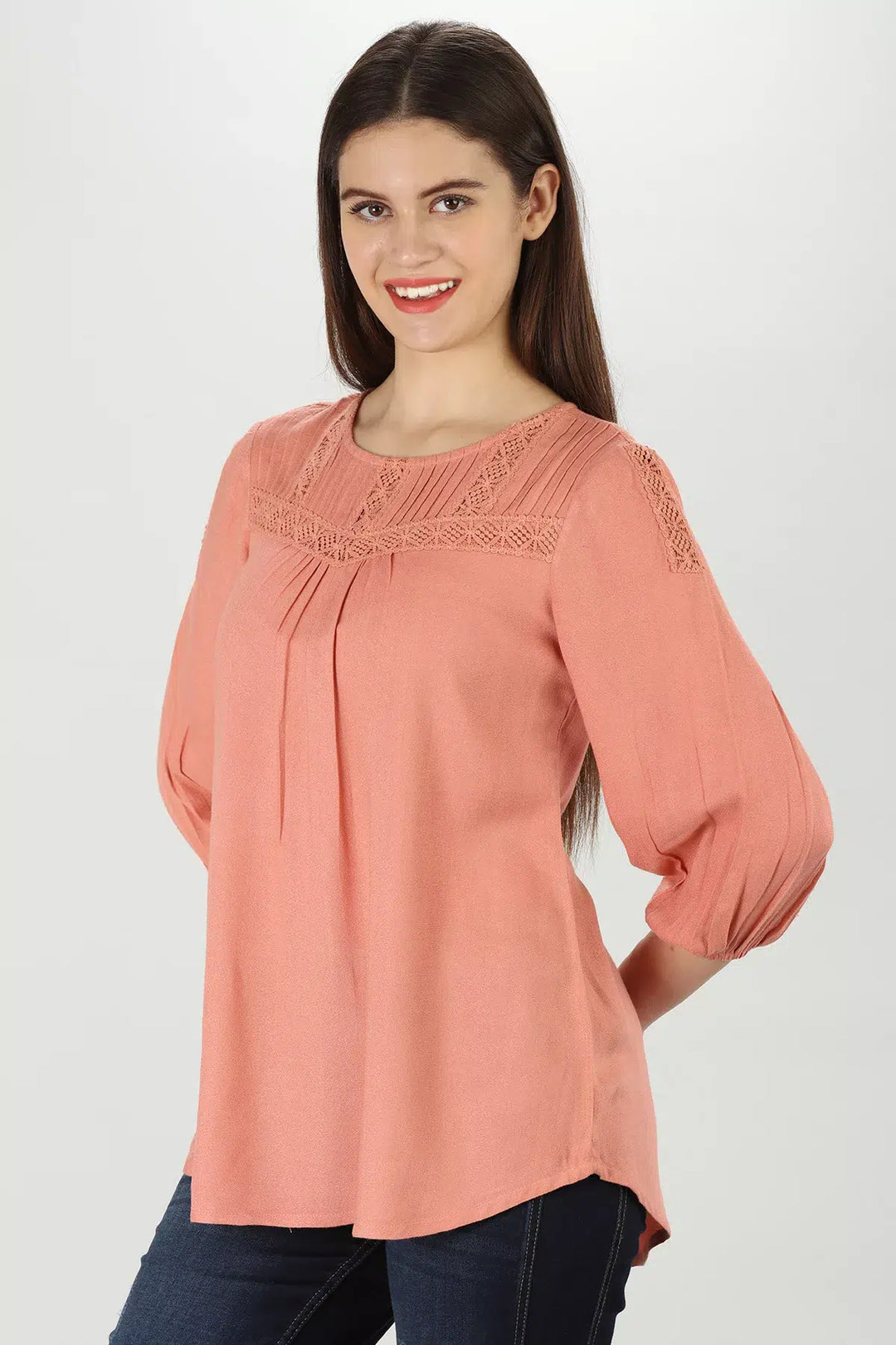 Rosy Viscose Moss Top