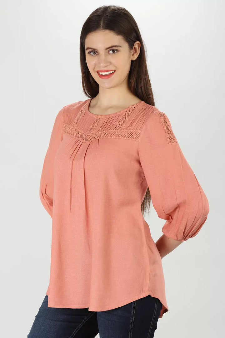 Rosy Viscose Moss Top