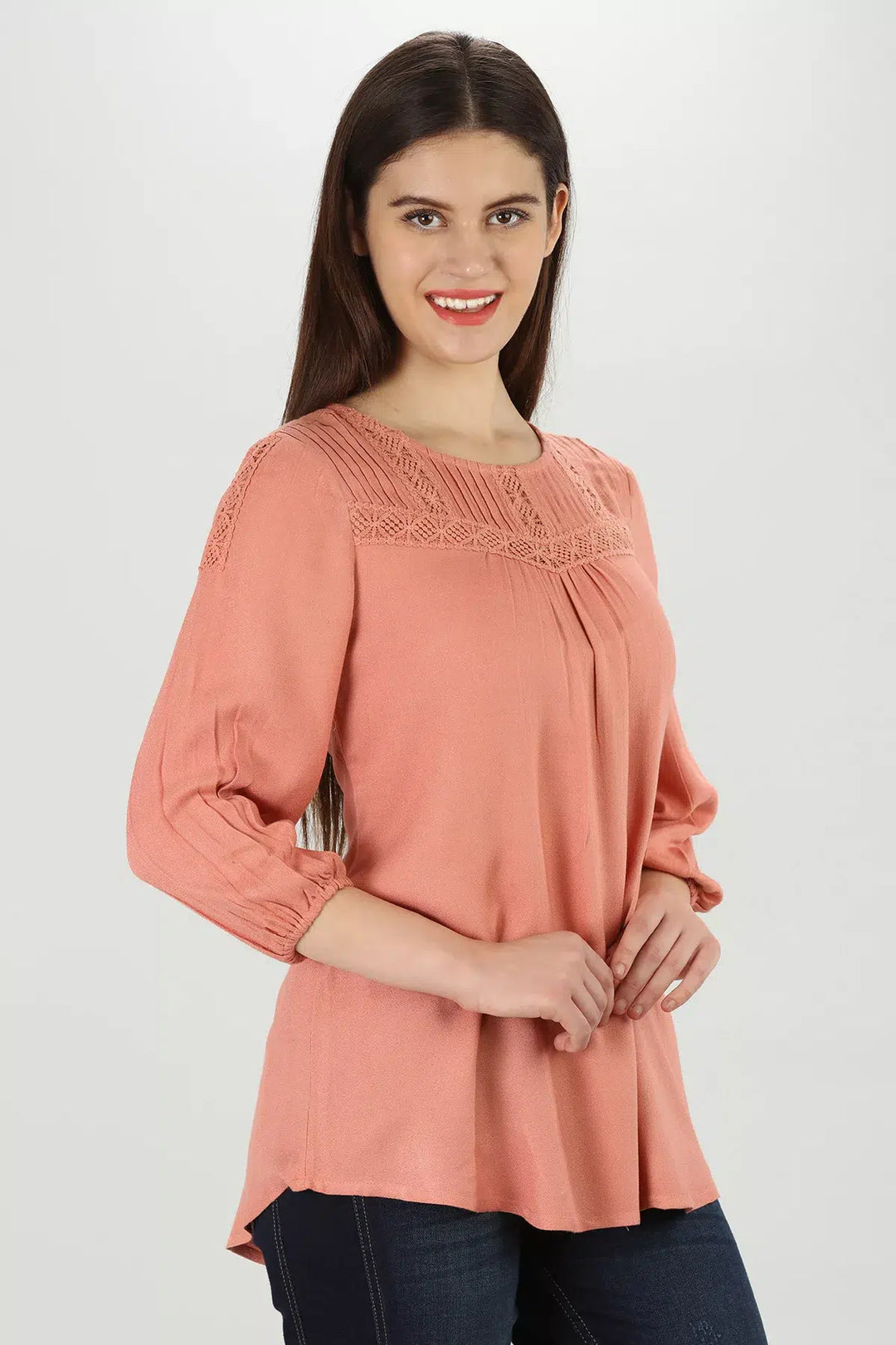 Rosy Viscose Moss Top