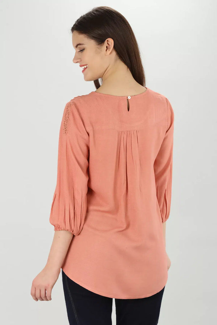 Rosy Viscose Moss Top