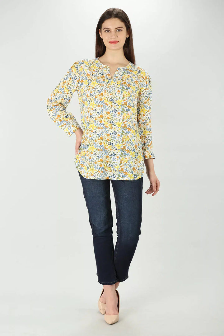 Yellow rayon Top