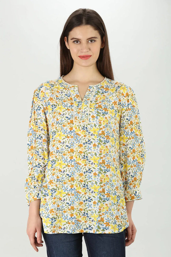 Yellow rayon Top