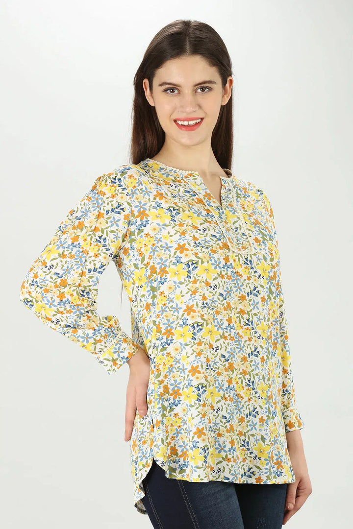 Yellow rayon Top