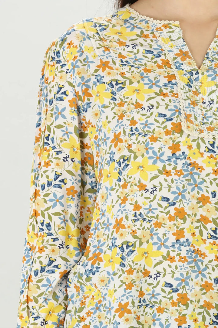 Yellow rayon Top