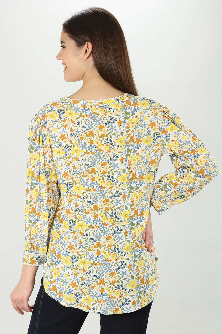 Yellow rayon Top
