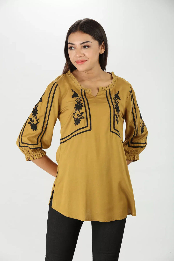 Mustard Yellow Rayon Top