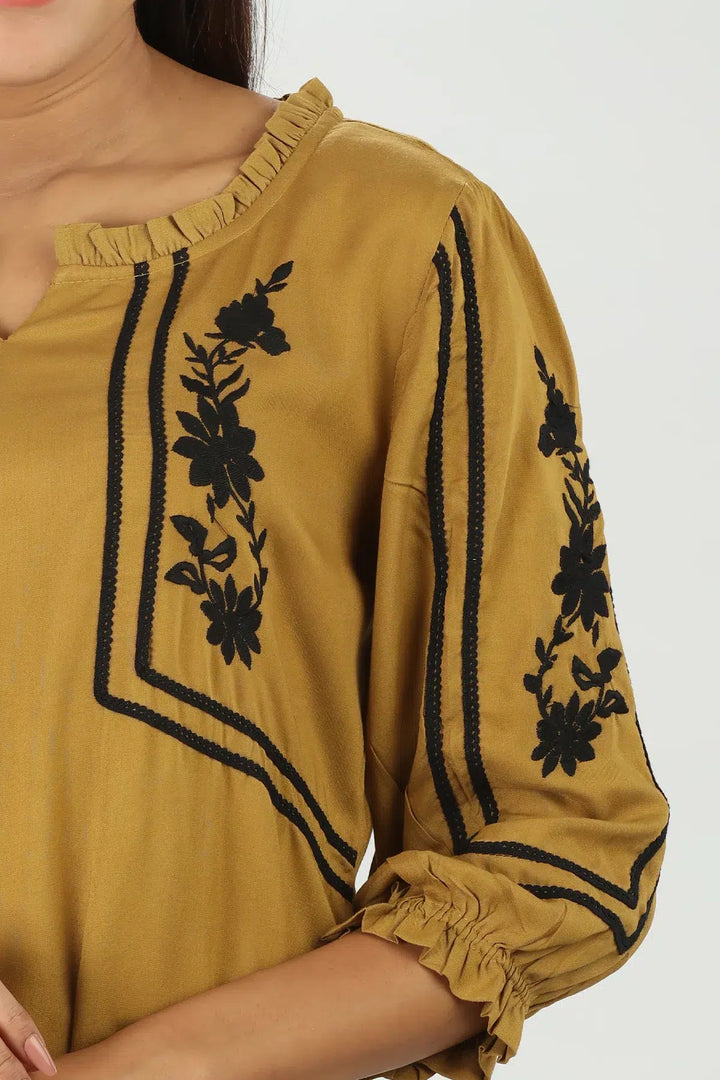 Mustard Yellow Rayon Top