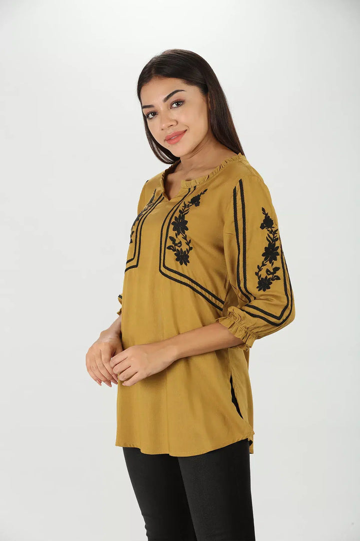 Mustard Yellow Rayon Top