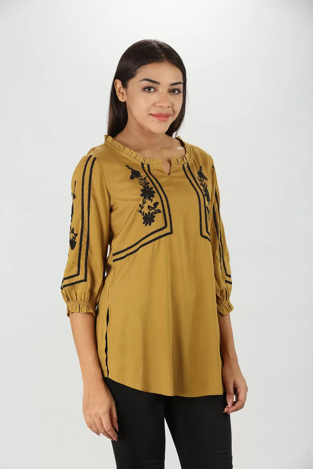 Mustard Yellow Rayon Top
