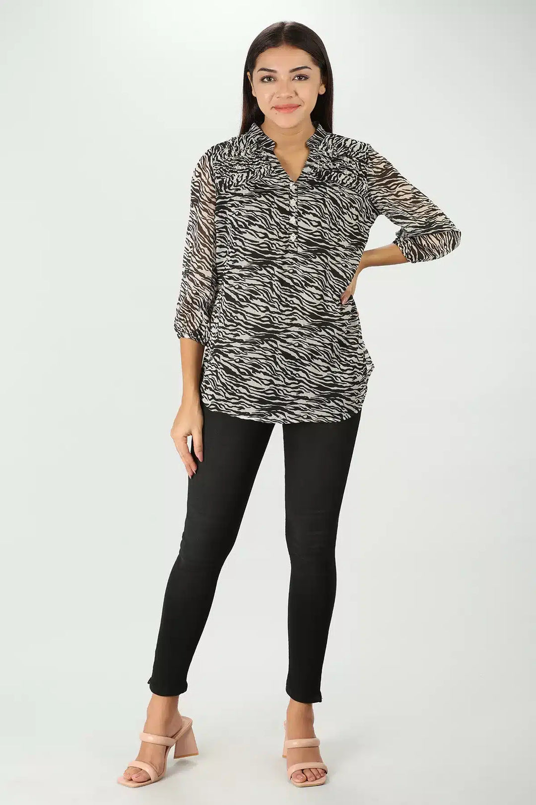 Monochrome Chiffon Top
