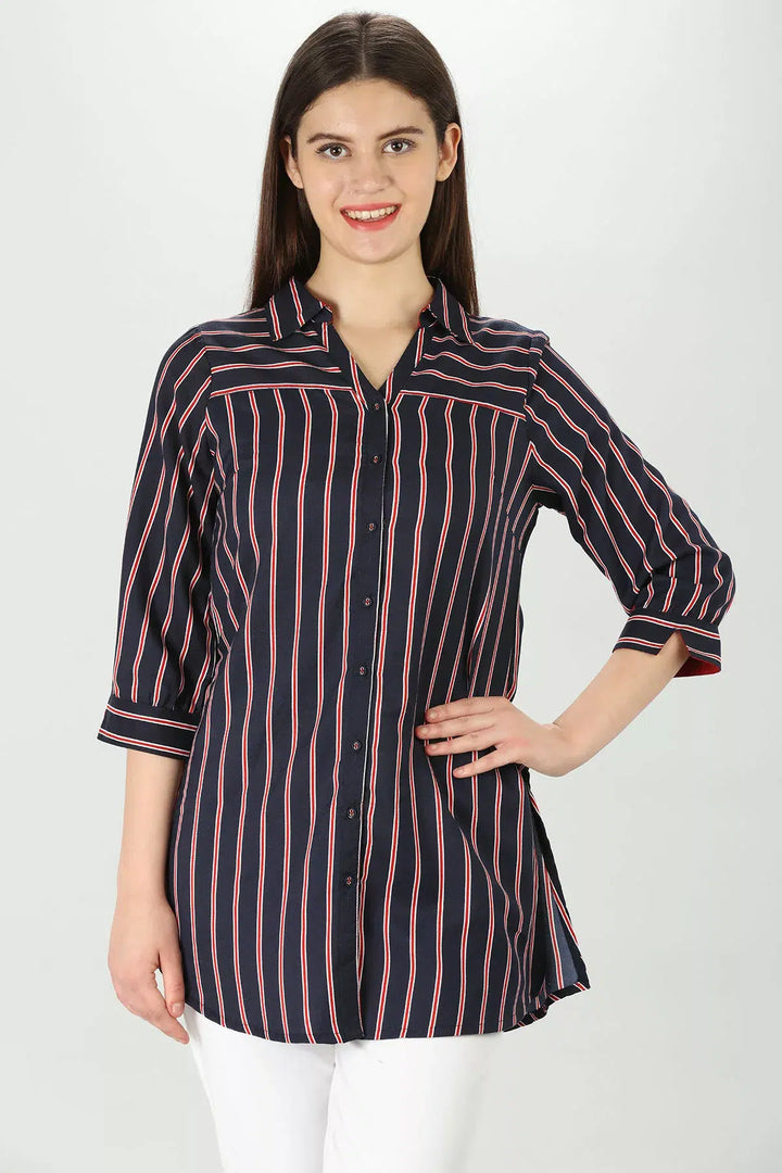 Chic rayon stripe Shirt