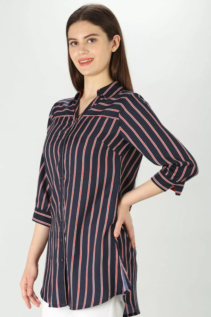 Chic rayon stripe Shirt