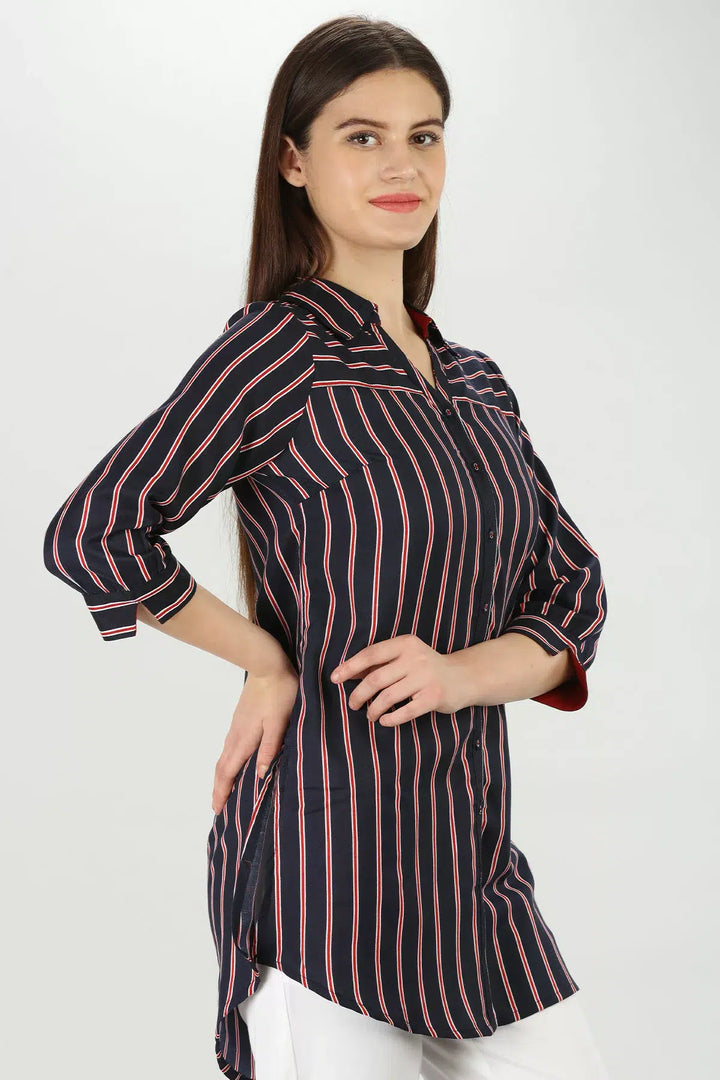 Chic rayon stripe Shirt