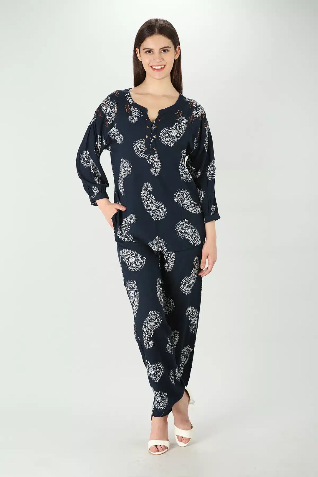 Blue Petal Co-Ord Top