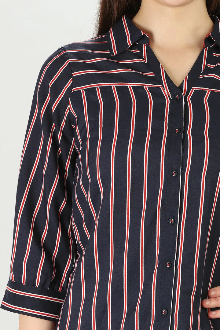 Chic rayon stripe Shirt